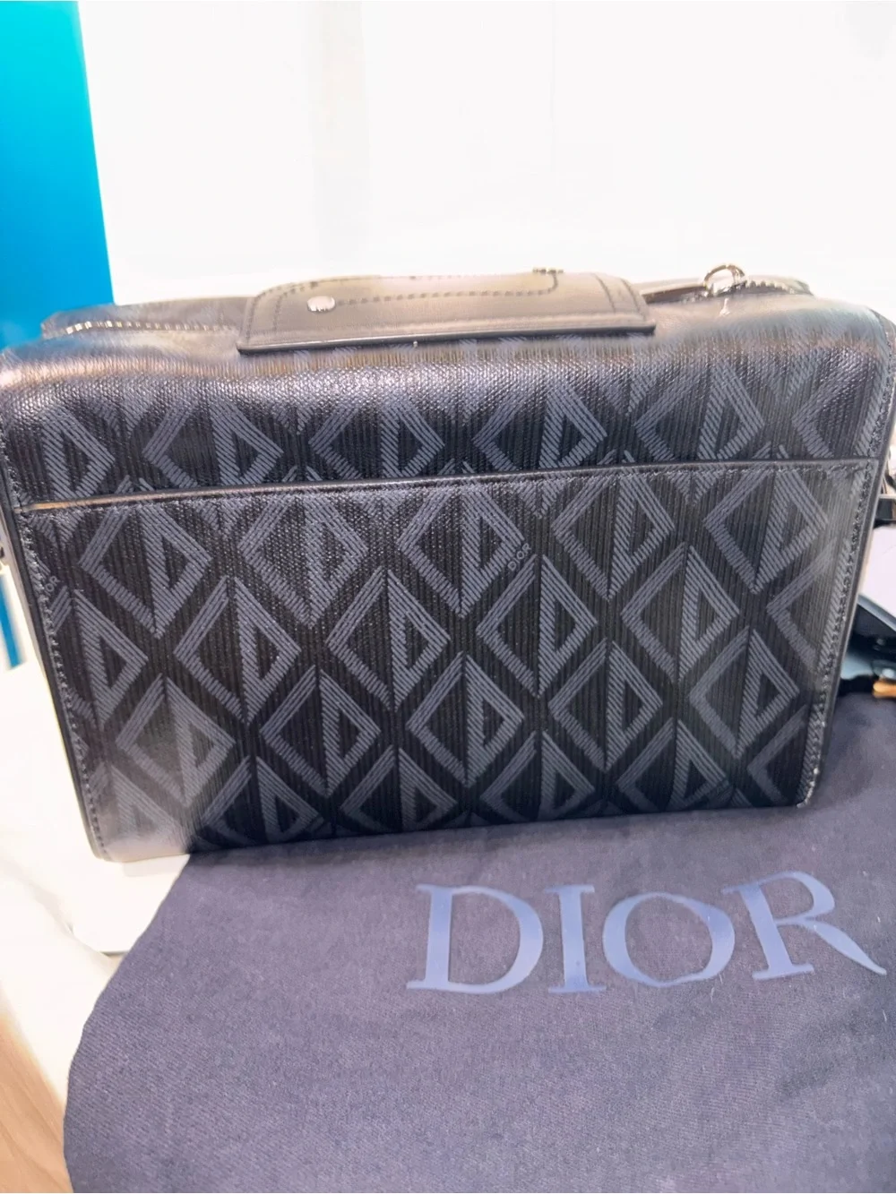 Christian Dior Hit the Road Zip Messenger Black CD Diamond Crossbody for Men